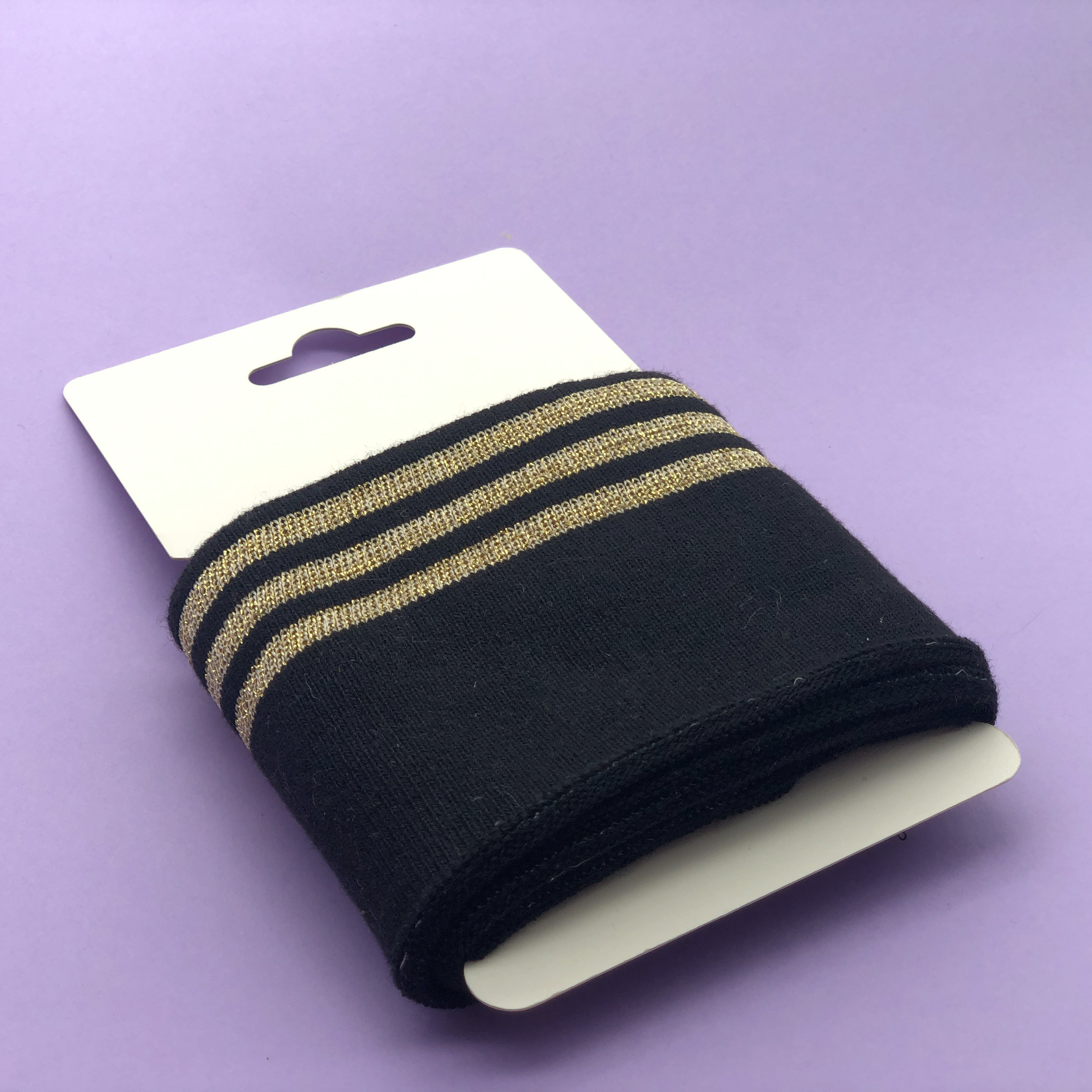 Black and Gold Lurex Ribbed Trim - Maison Klem